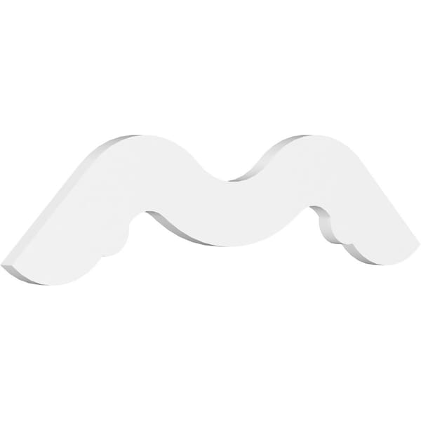 Ekena Millwork Pitch Midway Architectural Grade PVC Gable Pediment, 36"W x 16 1/2"H x 1"P (11/12) GPP036X017X100MID - main